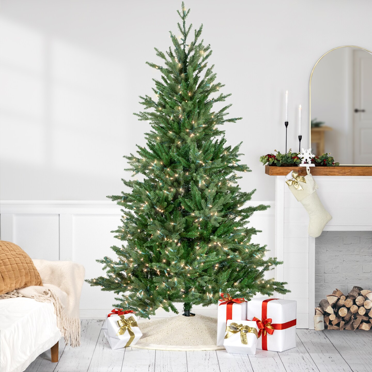 Northlight Real Touch&#x2122; Pre-Lit Medium Grande Spruce Artificial Christmas Tree - 9&#x27; - Clear Lights