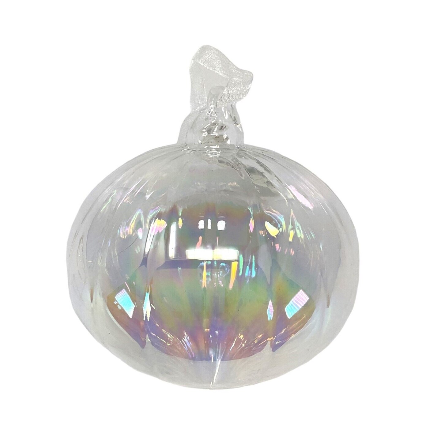 Clear Iridescent Glass Christmas Ornament
