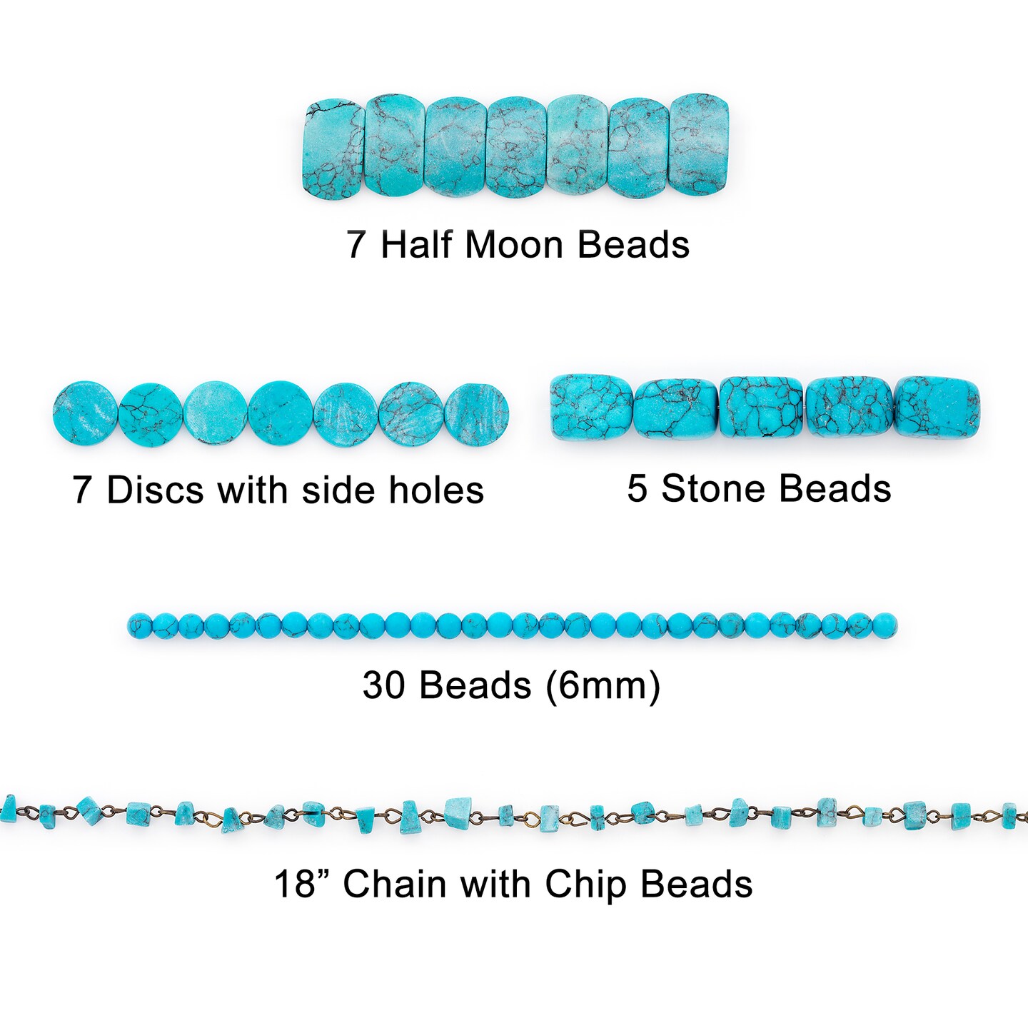 Turquoise Gemstone Bead Collection for Jewelry Making Value Pack