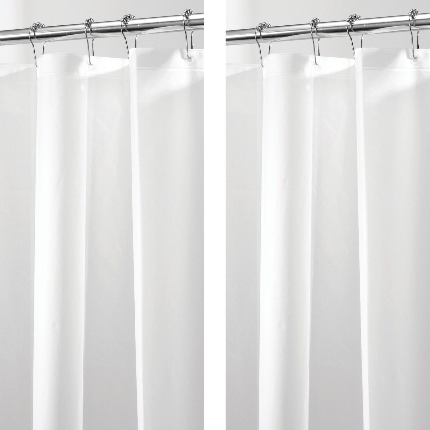 mDesign Long PEVA 72&#x22; x 72&#x22; Waterproof Shower Curtain Liner