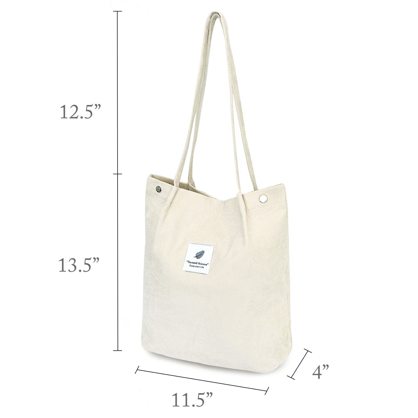 Wrapables Corduroy Tote Bag, Casual Everyday Shoulder Handbag