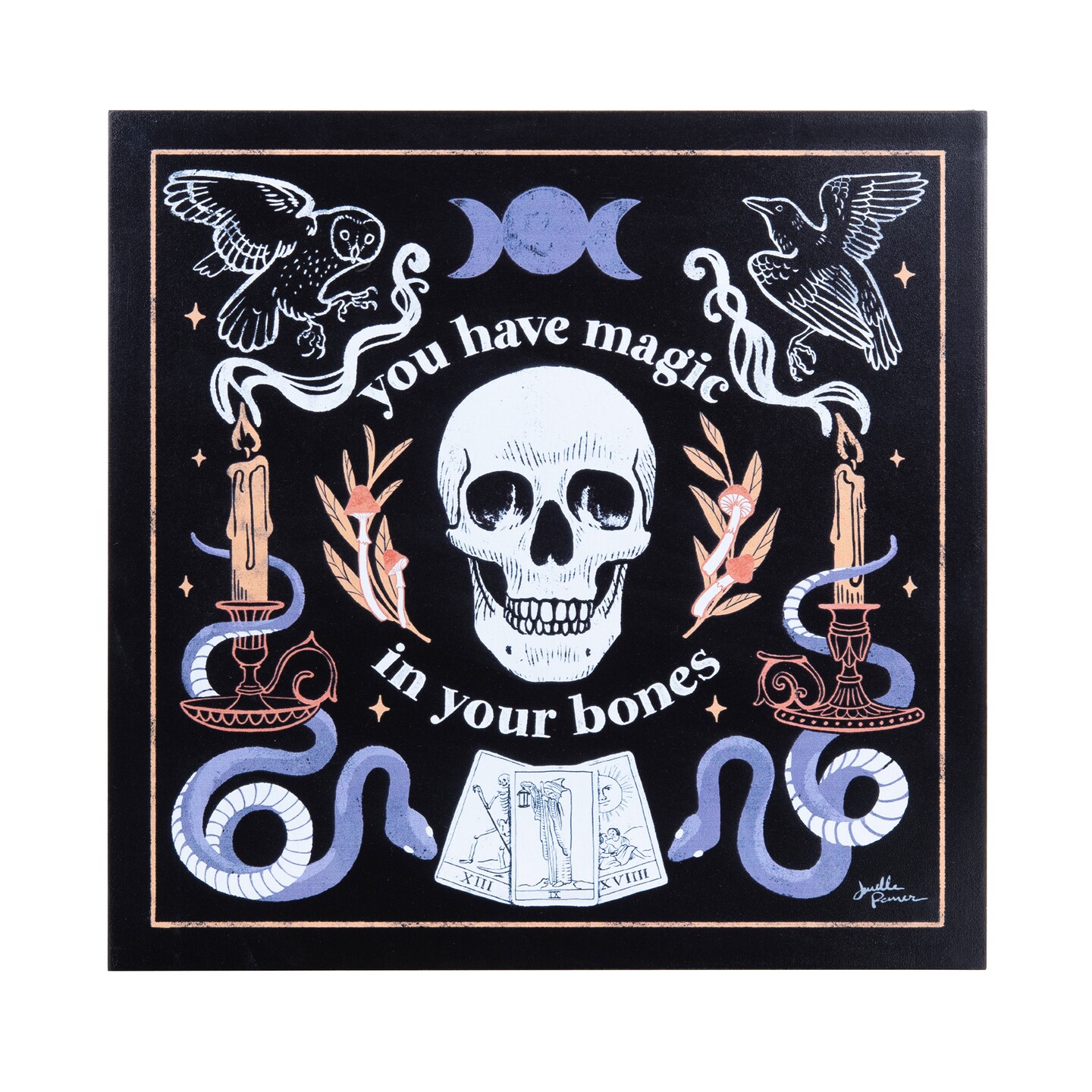 Magic In Your Bones Halloween Wall Art 12 x 12 x 1 Inches.