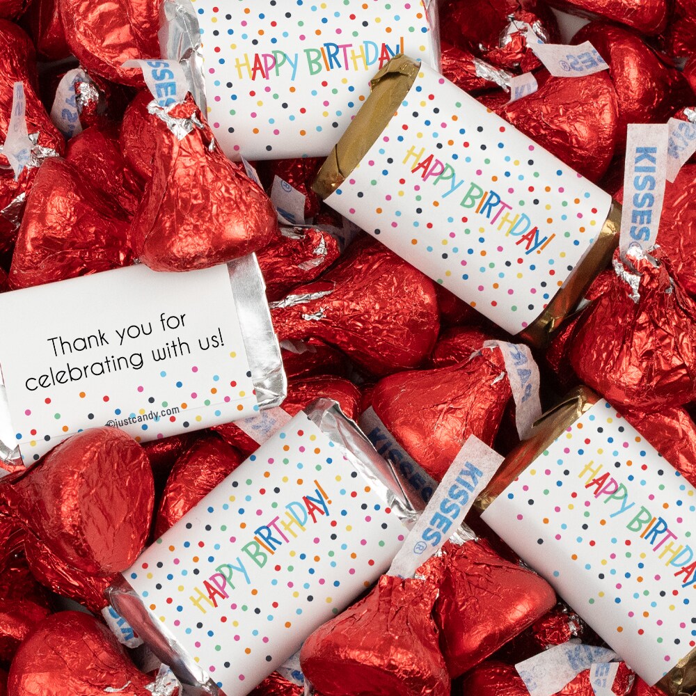 Birthday Candy Party Favors Hershey's Miniatures and Kisses - Colorful ...