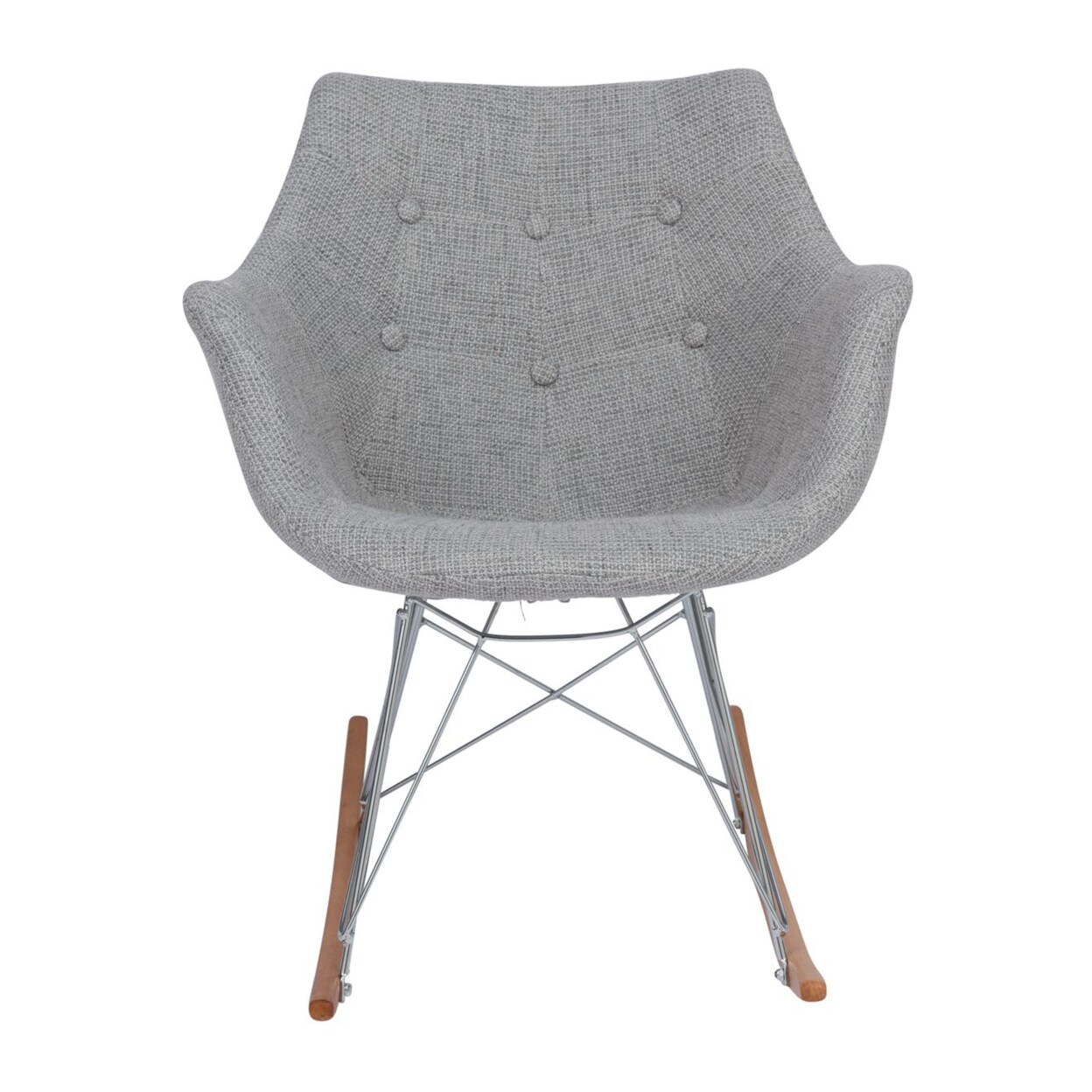 Leisuremod Willow Twill Fabric Eiffel Rocking Chair - Grey