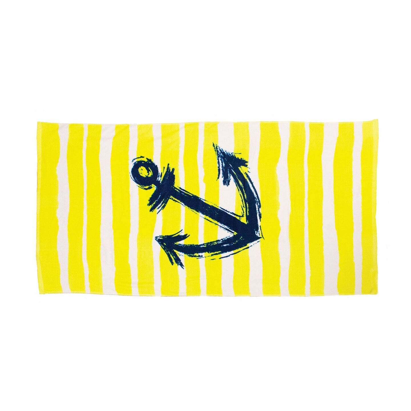 Anchor Stripe Beach Towel YEL