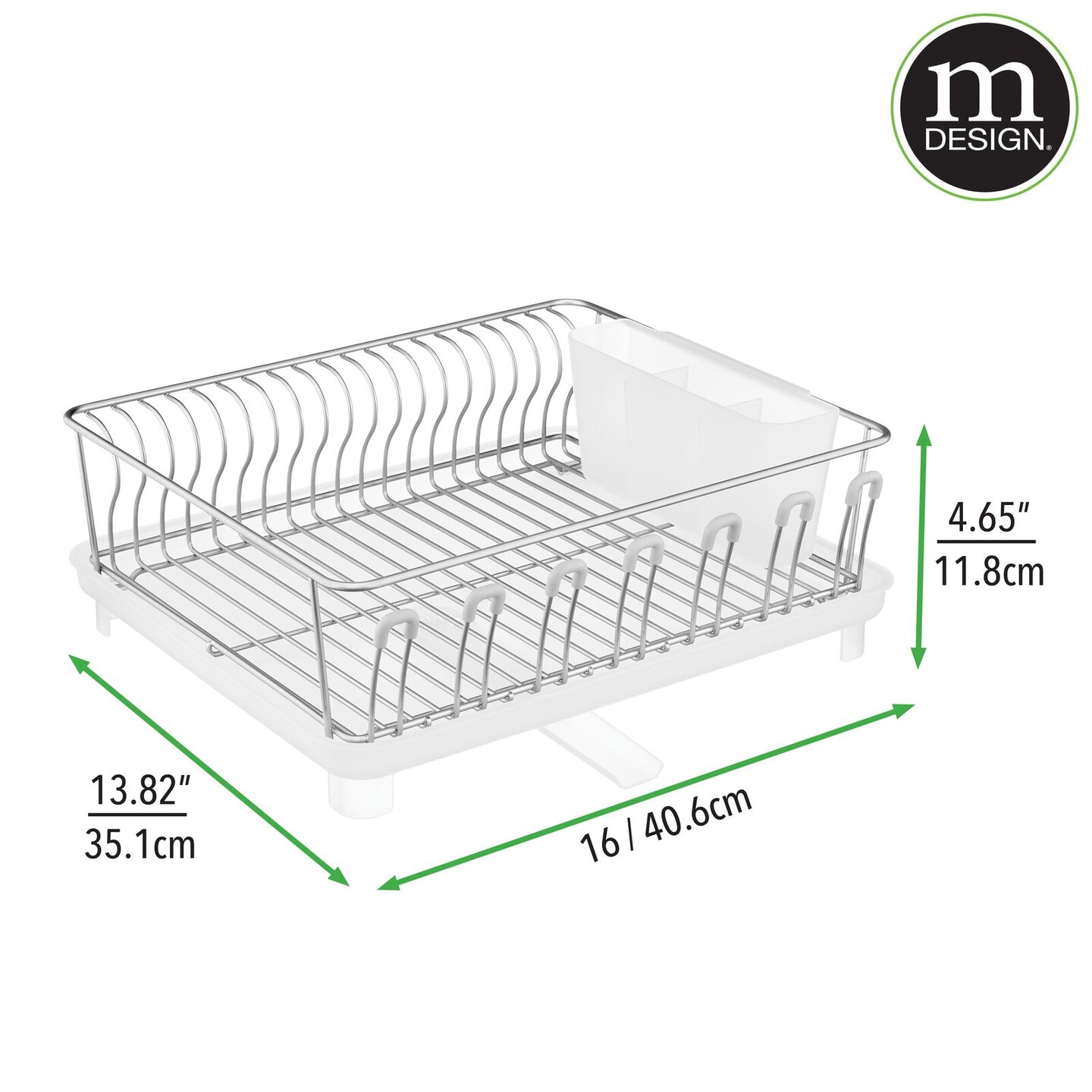  mDesign Alloy Steel Sink Dish Drying Rack Holder w/Plastic  Swivel Spout Drainboard Tray - Dish Rack/Dish Drainer Storage Organizer for  Kitchen Counter - Holds Plates, Concerto Collection, Copper/Clear: Home &  Kitchen