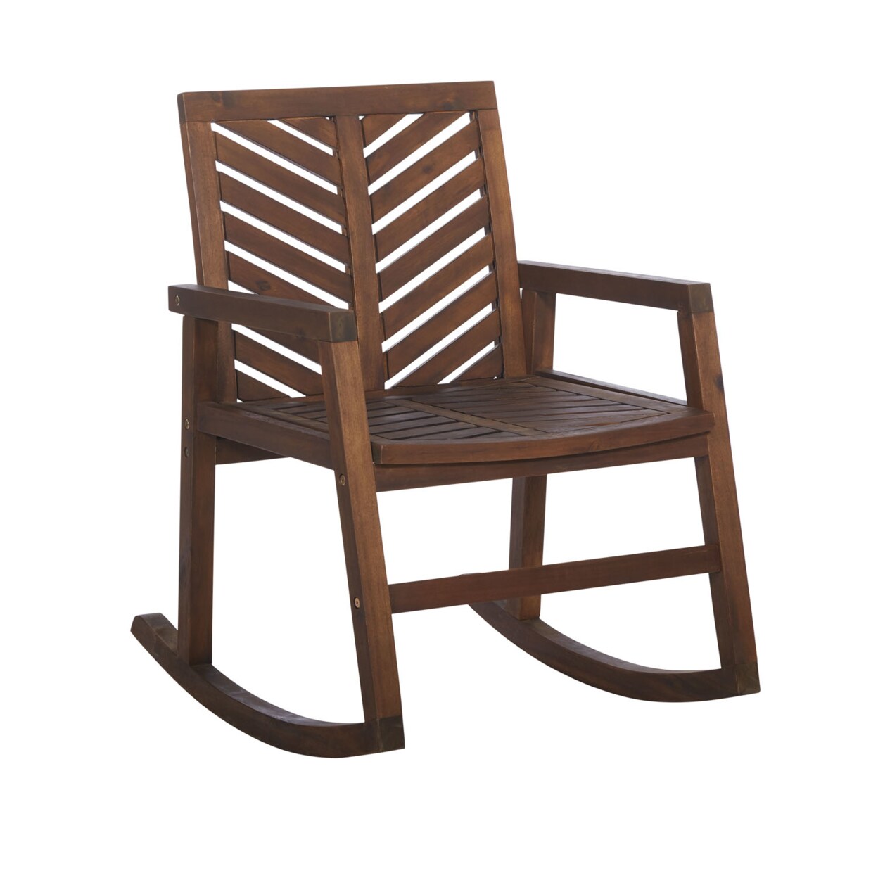 Priya Home Furniture Outdoor Chevron Rocking Chair - Dark Brown