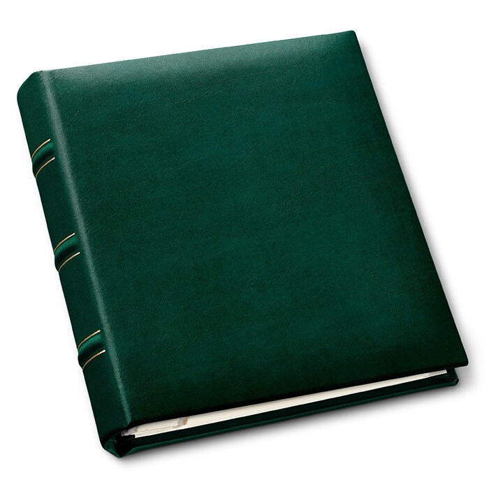 Gallery Leather Travel Photo Album Holds 4x6 Photos, 3 Ring Binder, 50 Pages for 50 Photos, Fillable, Handcrafted – 6.5” x 5.5”
