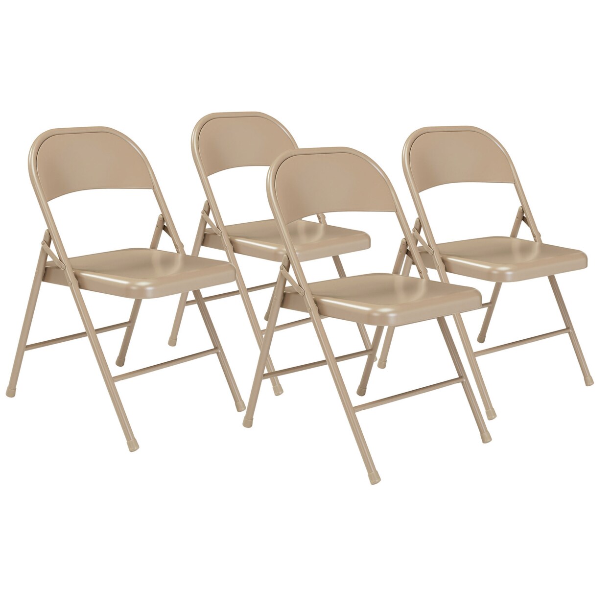 Basics by NPS   900 Series All-Steel Folding Chair, Pack of 4 - Beige
