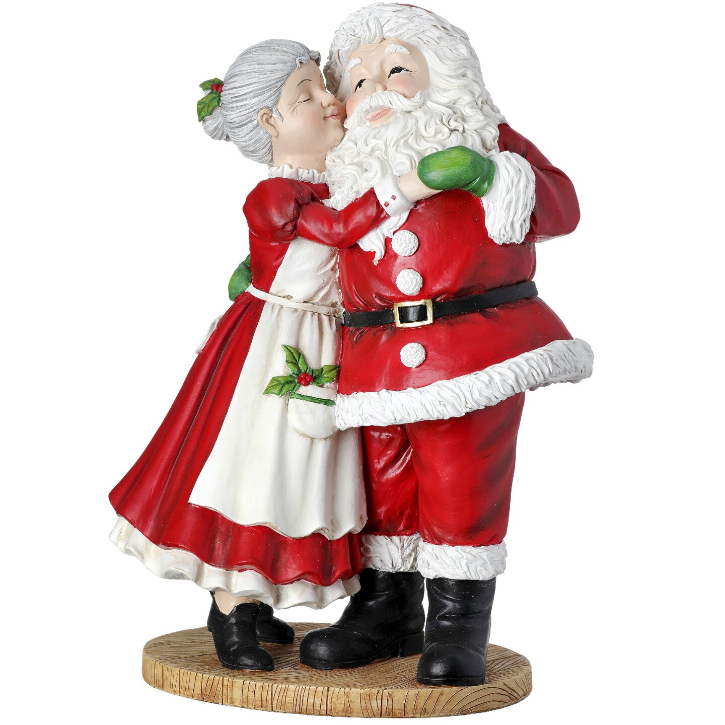 Santa clause kissing Mrs. Claus figurines outlet