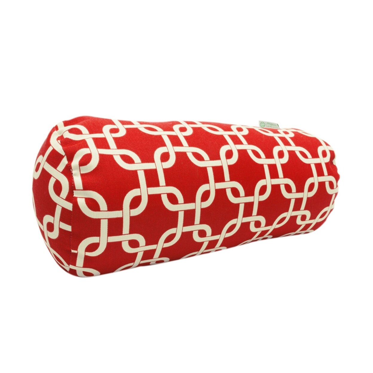 Majestic Home Goods Decorative Red Links Round Bolster Pillow