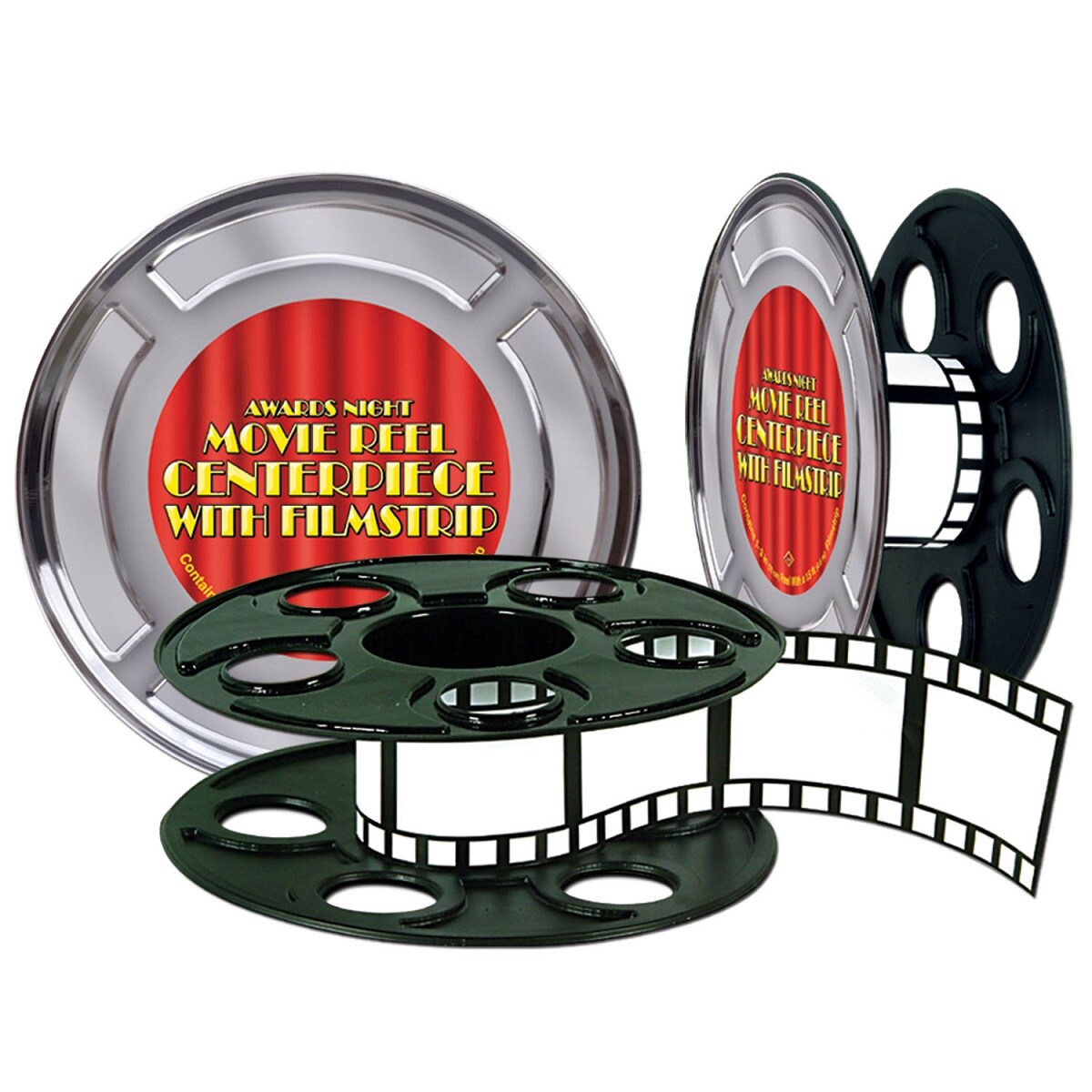Party Central Club Pack of 12 White and Black Awards Night Movie Reel with  Filmstrip Centerpiece 15