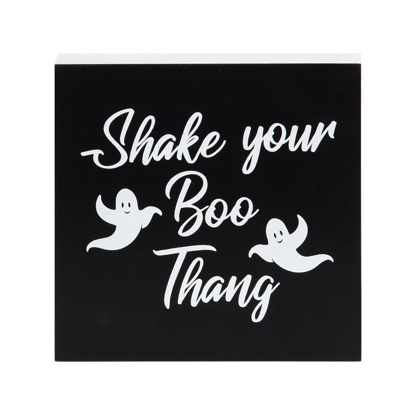 5" "Shake Your Boo Thang" Script Block Halloween Shelf Sitter Decoration