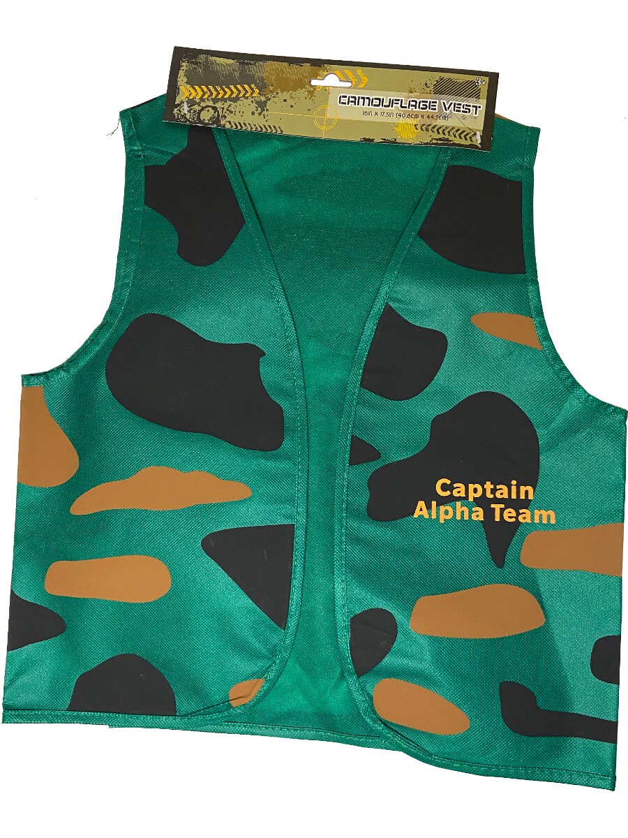 Child&#x27;s Green Camouflage Army Vest Costume Accessory