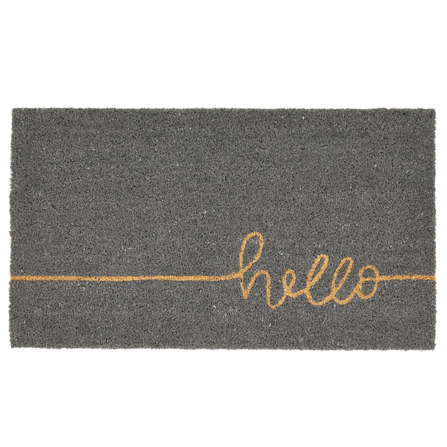 mDesign Welcome Doormat with Natural Fibers Decorative Script