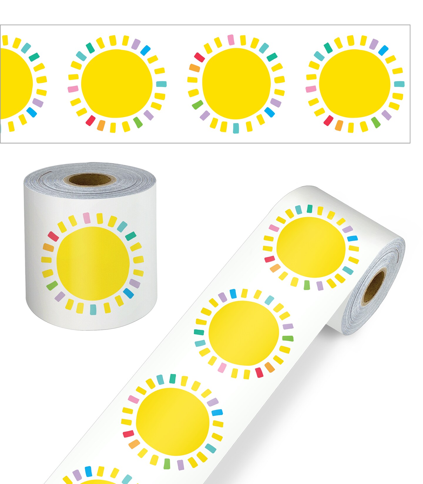 Carson Dellosa Happy Place 65Ft of Sun Bulletin Board Borders, 1 Roll of Sunshine Trim for Rolling Whiteboard, Cork and Posterboard, Classroom Decor, Party, Spring, and Summer Decorations