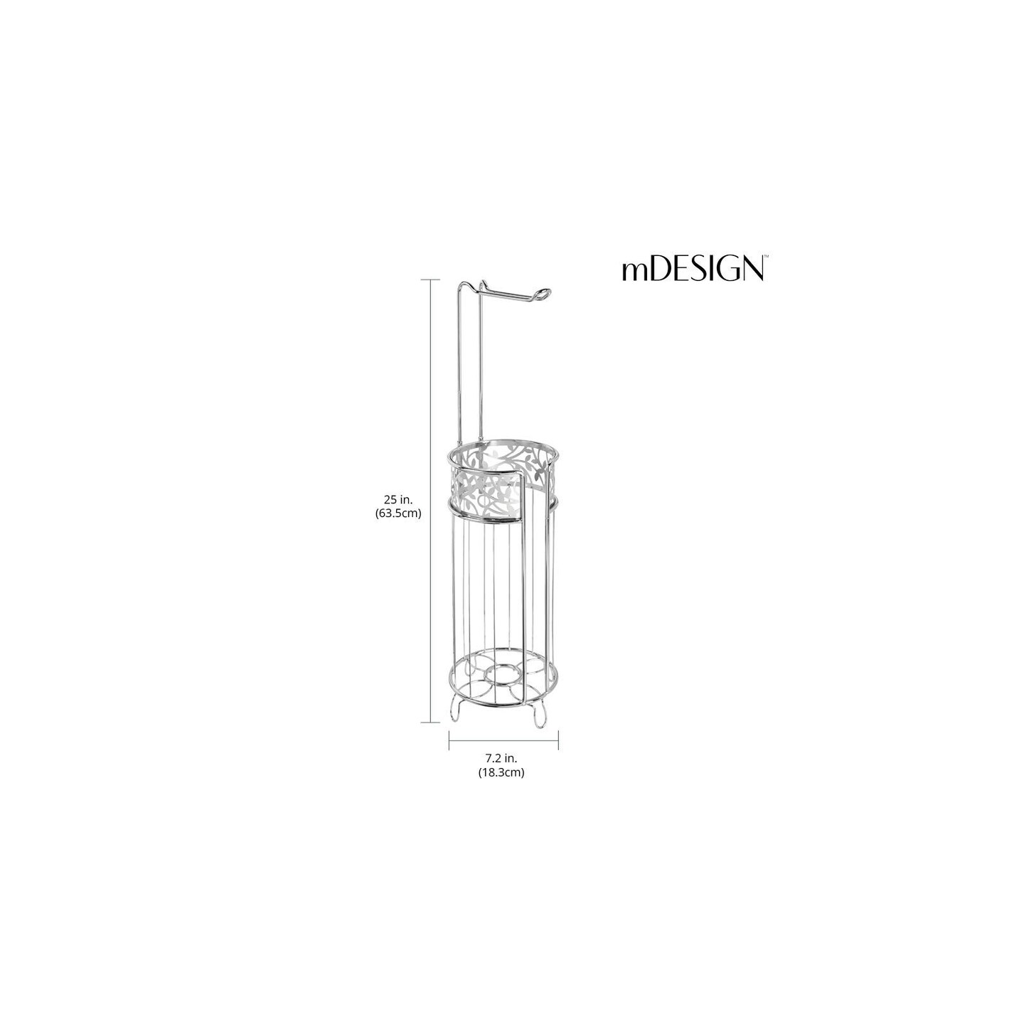 mDesign Steel Toilet Paper Roll Storage and Dispenser for Bathroom