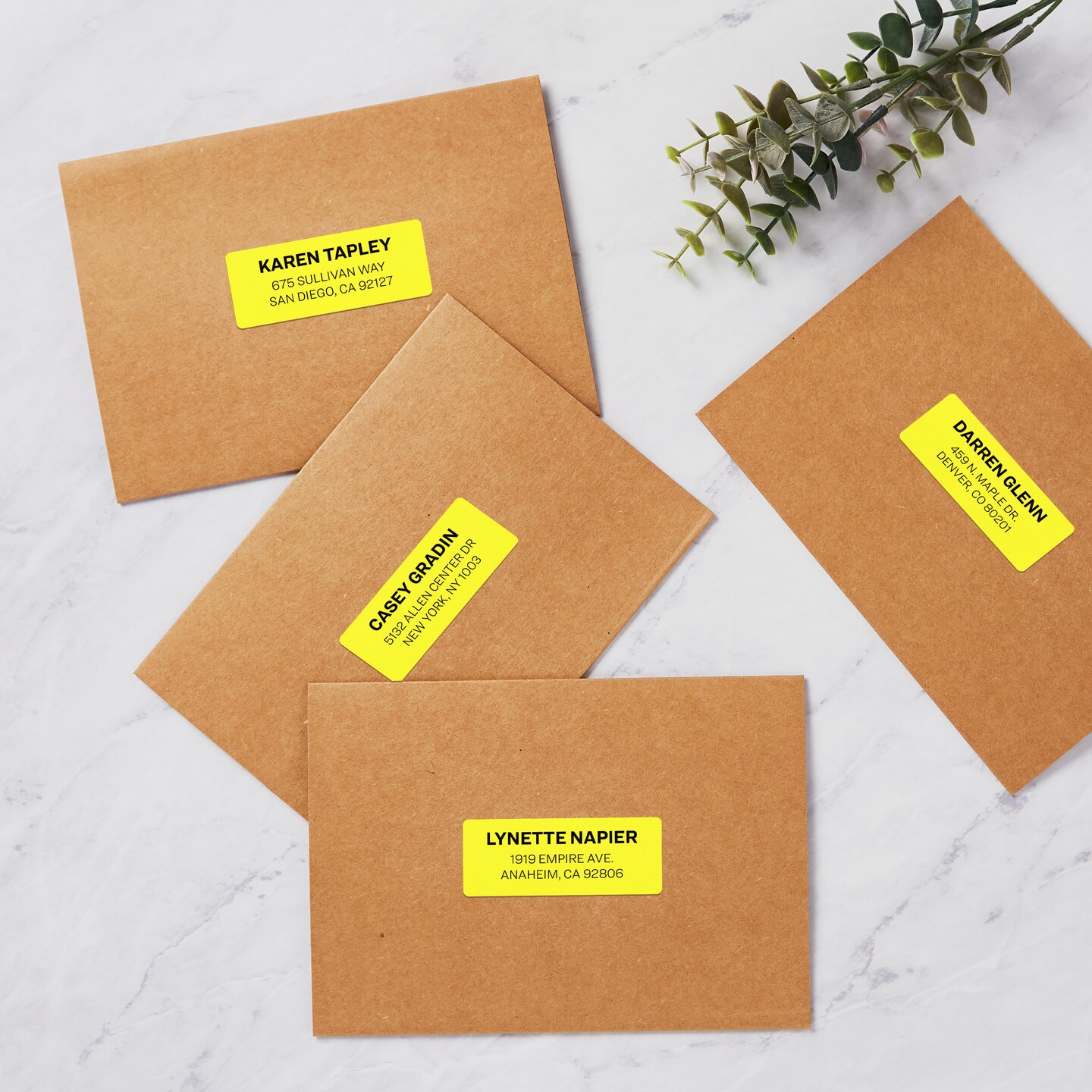 Avery Neon Address Labels with Sure Feed for Laser Printers, 1&#x22; x 2 5/8&#x22;, 750 Yellow Labels (5972)