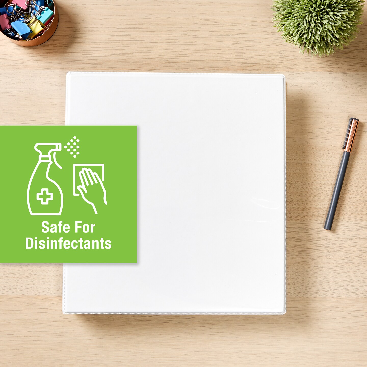 Avery TouchGuard Protection View 3 Ring Binder, Clear View Cover, 1 Inch Slant Rings, 1 White Binder (17193)