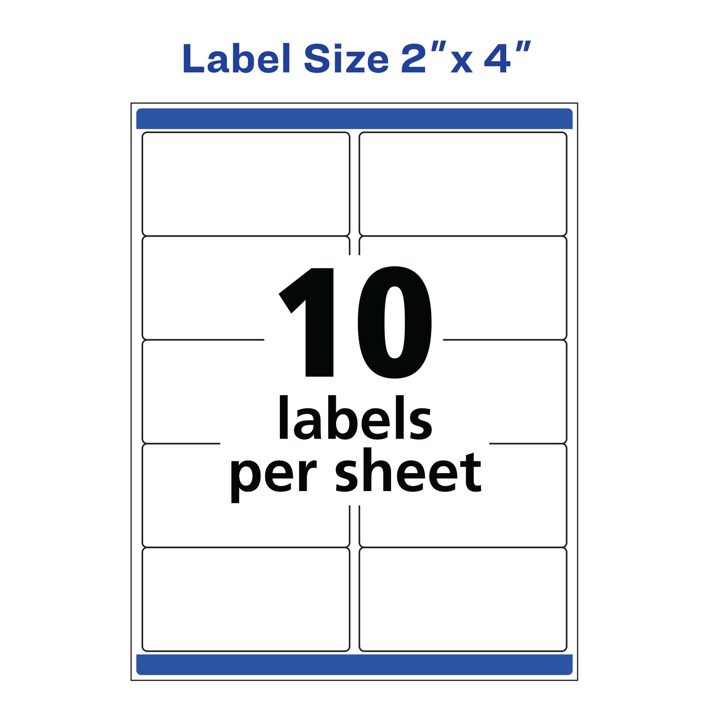 Avery  Waterproof Shipping Labels with Ultrahold Permanent Adhesive, 2&#x22; x 4&#x22;, 100 Labels for Laser Printers (15513)