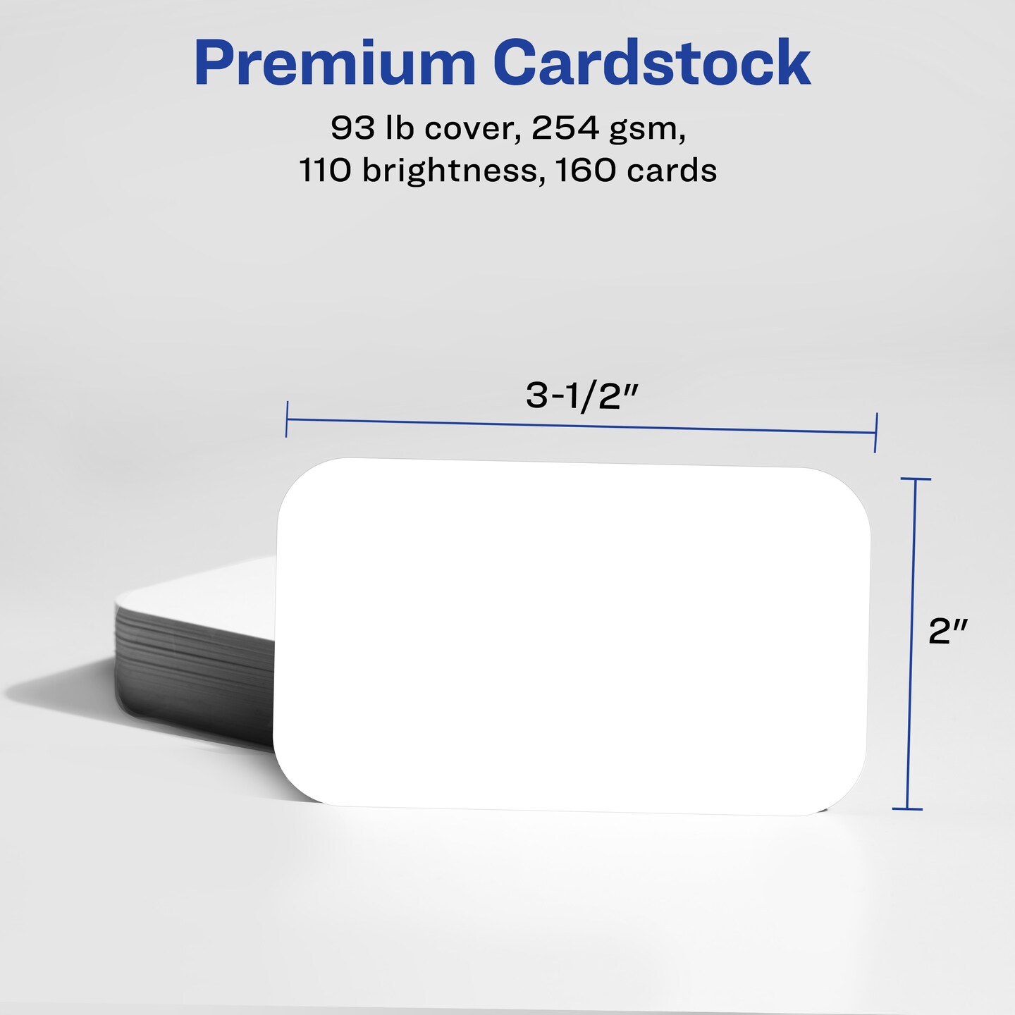 Avery Clean Edge Printable Business Cards with Sure Feed Technology, Rounded Corners, 2&#x22; x 3.5&#x22;, White, 160 Blank Cards for Inkjet Printers (88220)