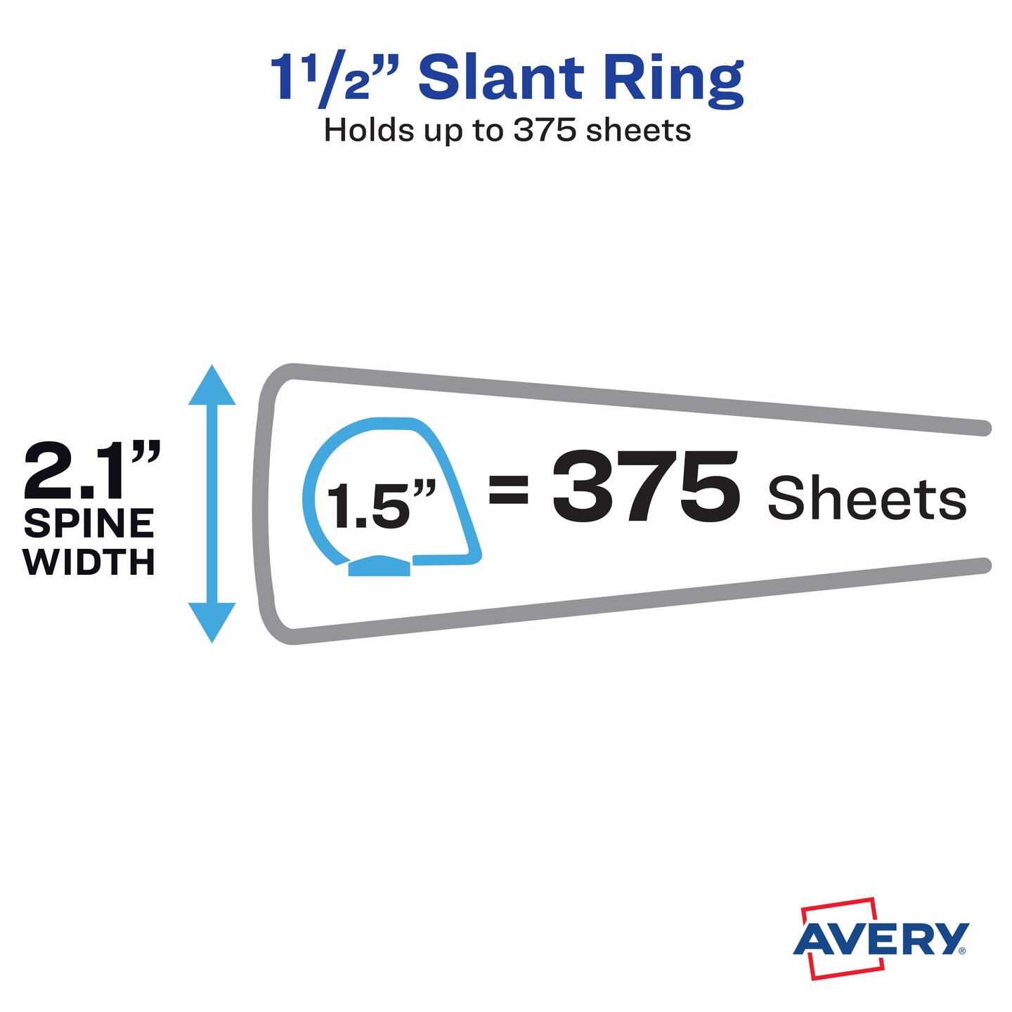 Avery TouchGuard Protection View 3 Ring Binder, Clear View Cover, 1.5&#x22; Slant Rings, 1 White Binder (17142)