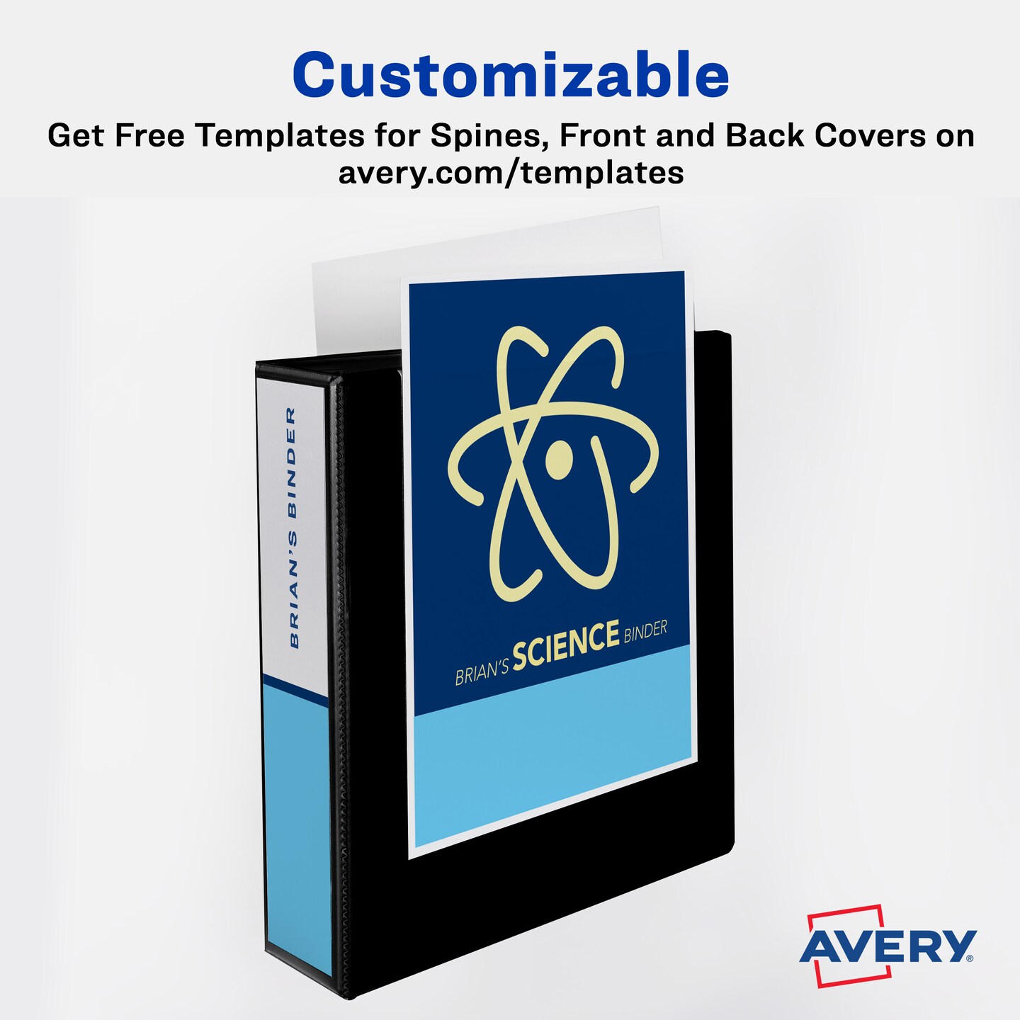 Avery TouchGuard Protection View 3 Ring Binder, Clear View Cover, 2 Inch Slant Rings, 1 White Binder (17194)