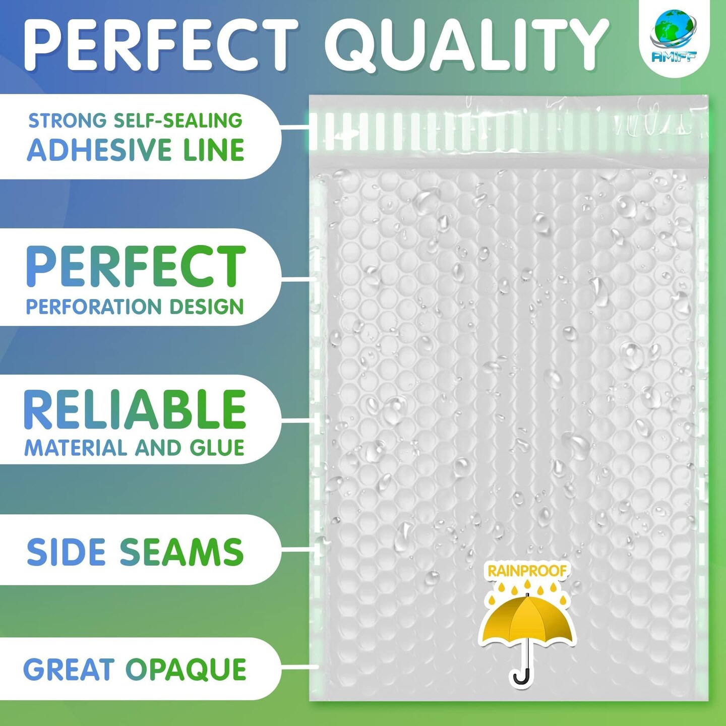 AMZ Self Seal White Bubble Mailers Pack of 25 Plastic Bubble Envelopes 8.5 x 11 Padded Mailers Bubble Envelope Mailers Padded Mailing Envelopes Poly Bubble Mailers
