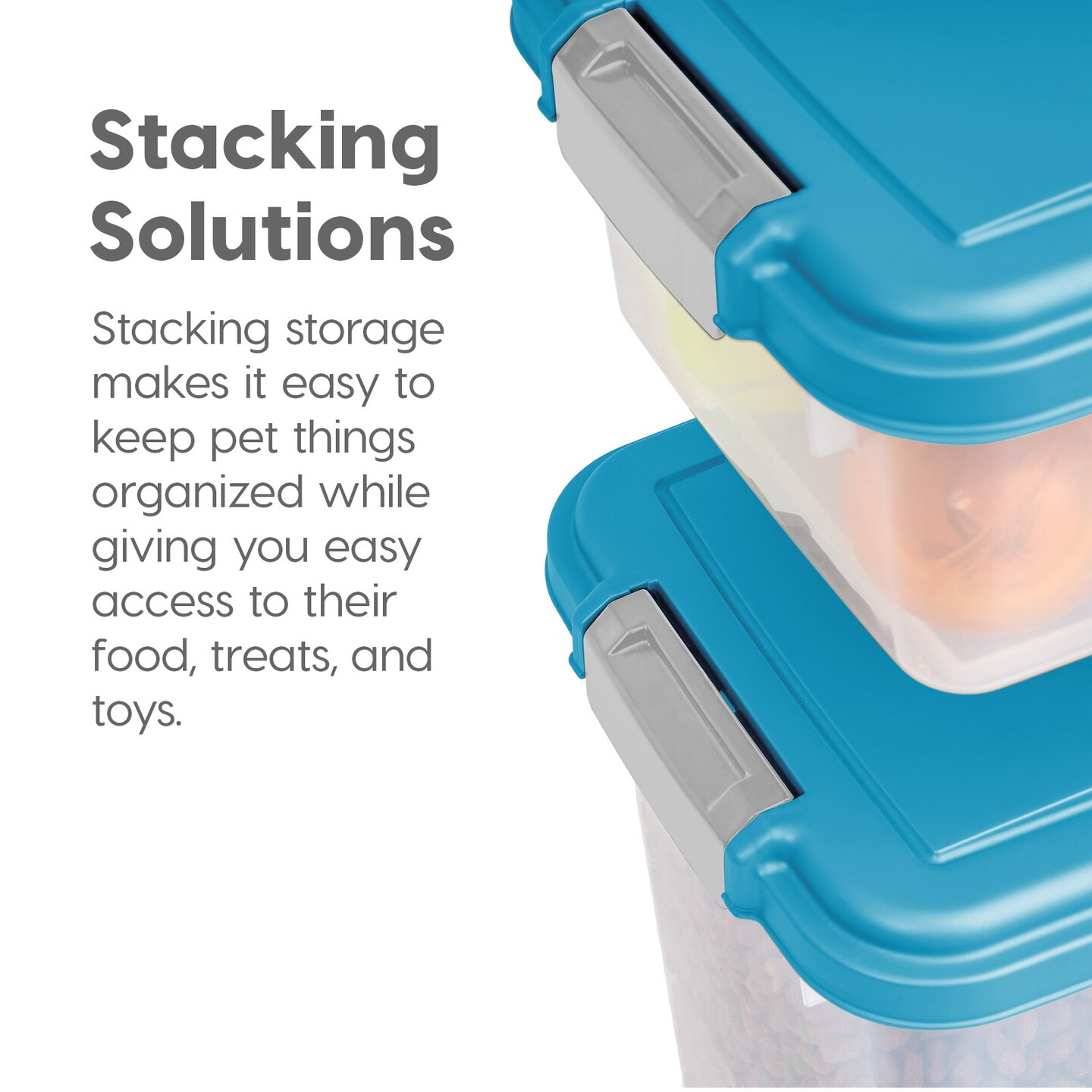 IRIS USA 30lbs+11lbs Airtight Pet Food Storage Container Combo with Scoop and Casters, up to 41lbs