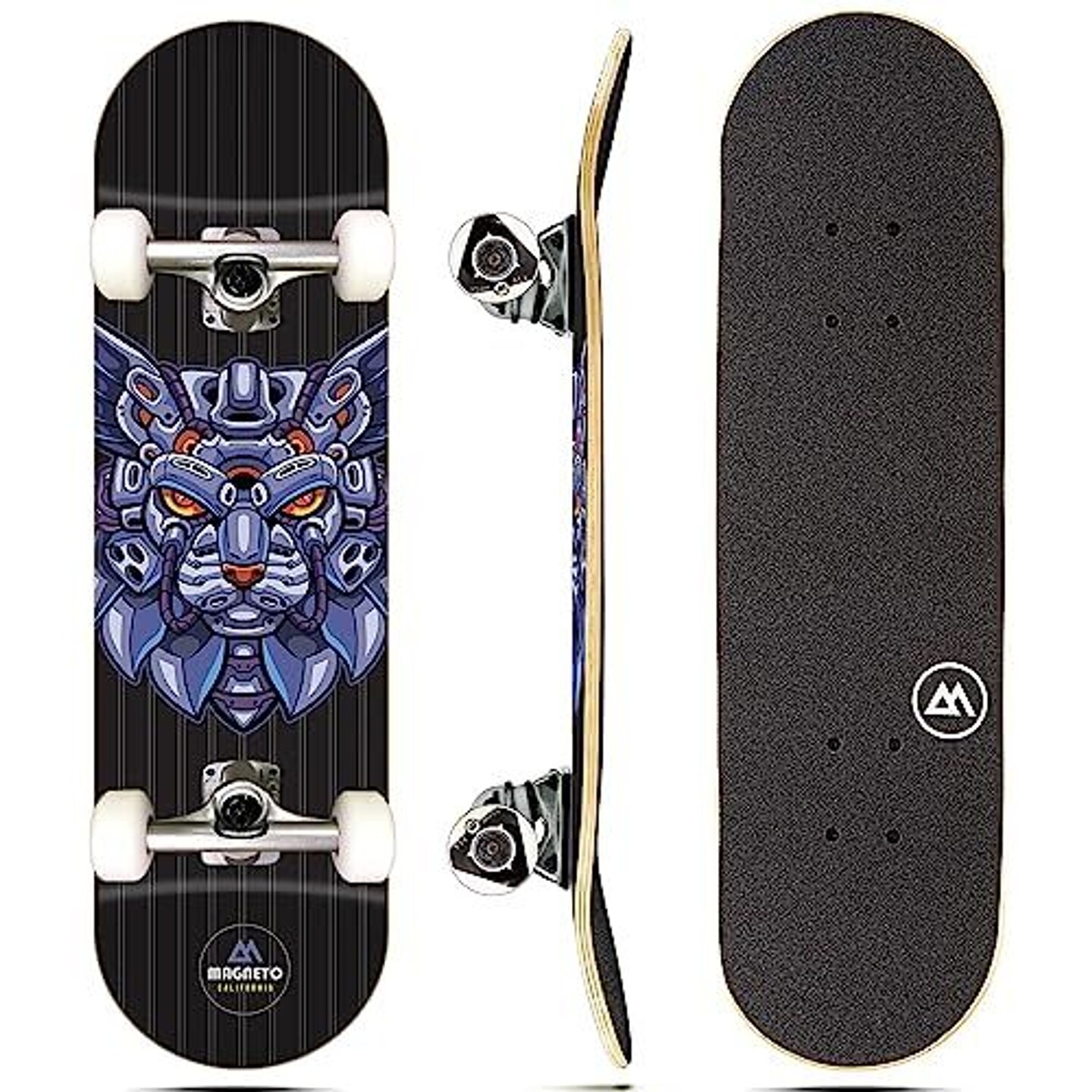 Magneto Complete Cruiser Starter Skateboard - Maple Wood - ABEC 5 Bearings - Double Kick Concave Deck - Kids Cruiser Skateboard - Skateboards for Beginners, Teens &#x26; Adults (Free Stickers Included)