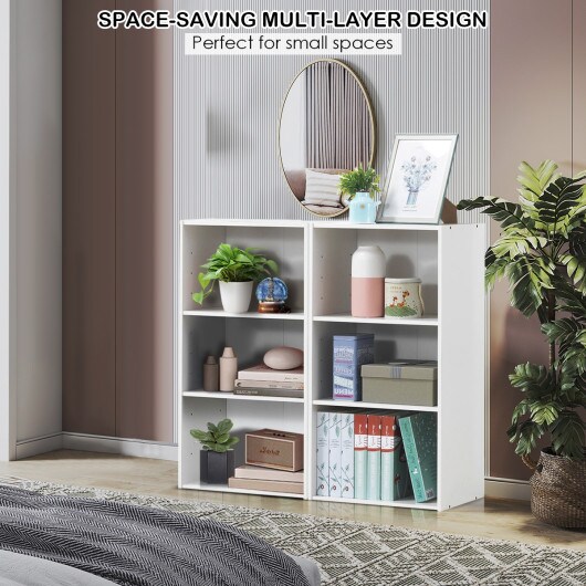 3-Tier Open Cube Bookshelf with Customizable Shelves Living Room Storage