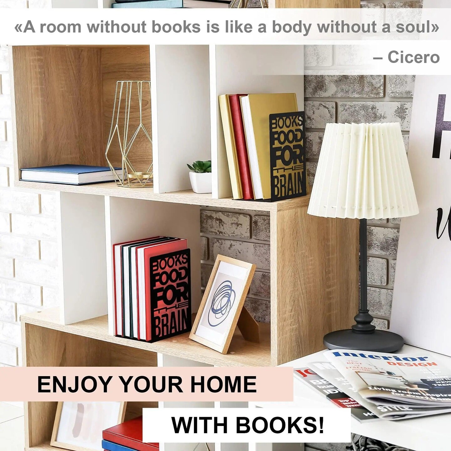 Metal Book Ends For Shelves   Trendy Black Bookends For Heavy Books With Non Slip Pads   Unique Decorative Book Stoppers Match Home Office School Library   2 Piece Holder Set For Movies CDs Books