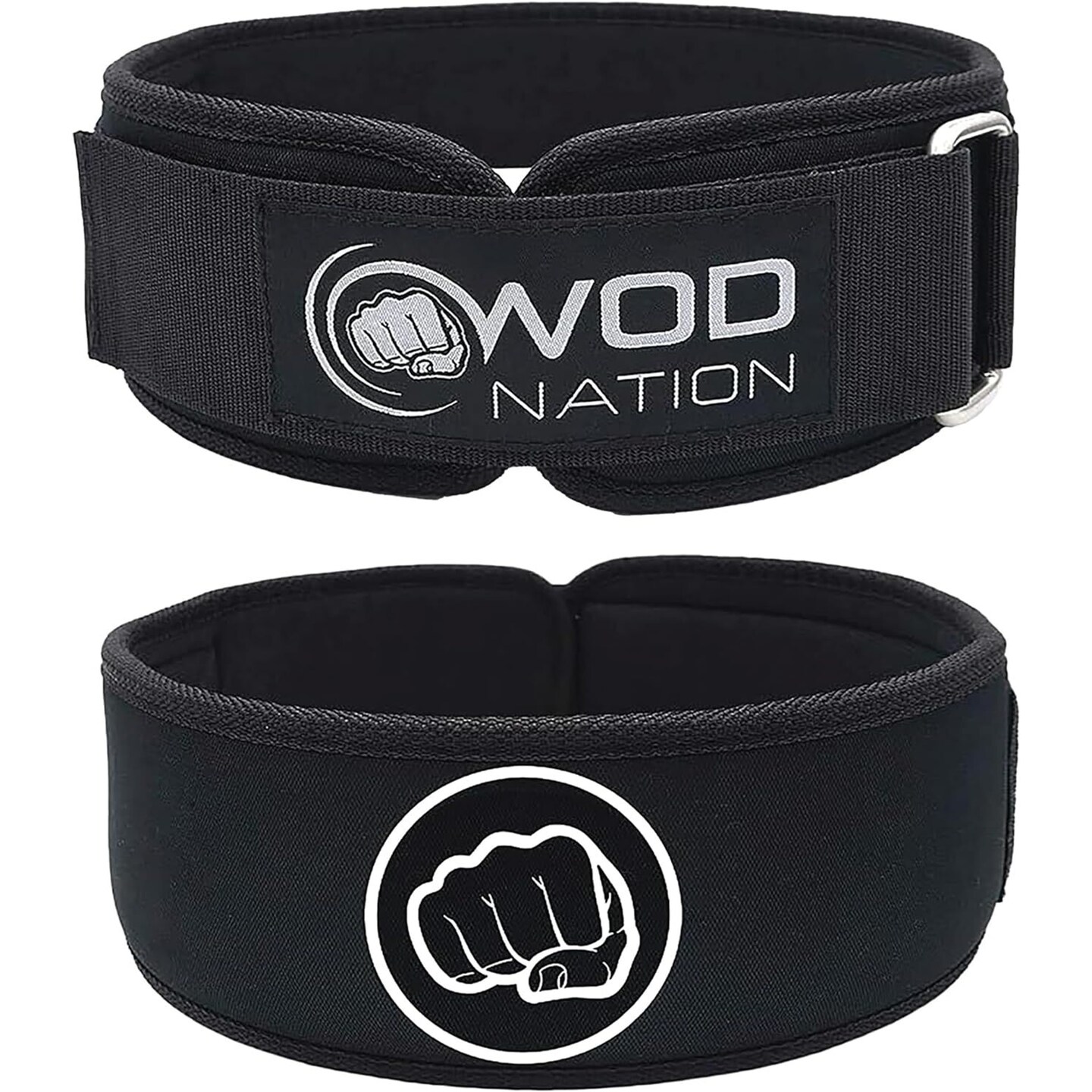 WOD Nation 4 Inch PRO Weight Lifting Belt For Men &#x26; Women (Medium: 32in - 35in Waist) - Firm Support Nylon Weight Belt for Deadlift, Squat &#x26; Weightlifting - Gym Belt Sizes for Both Men &#x26; Women