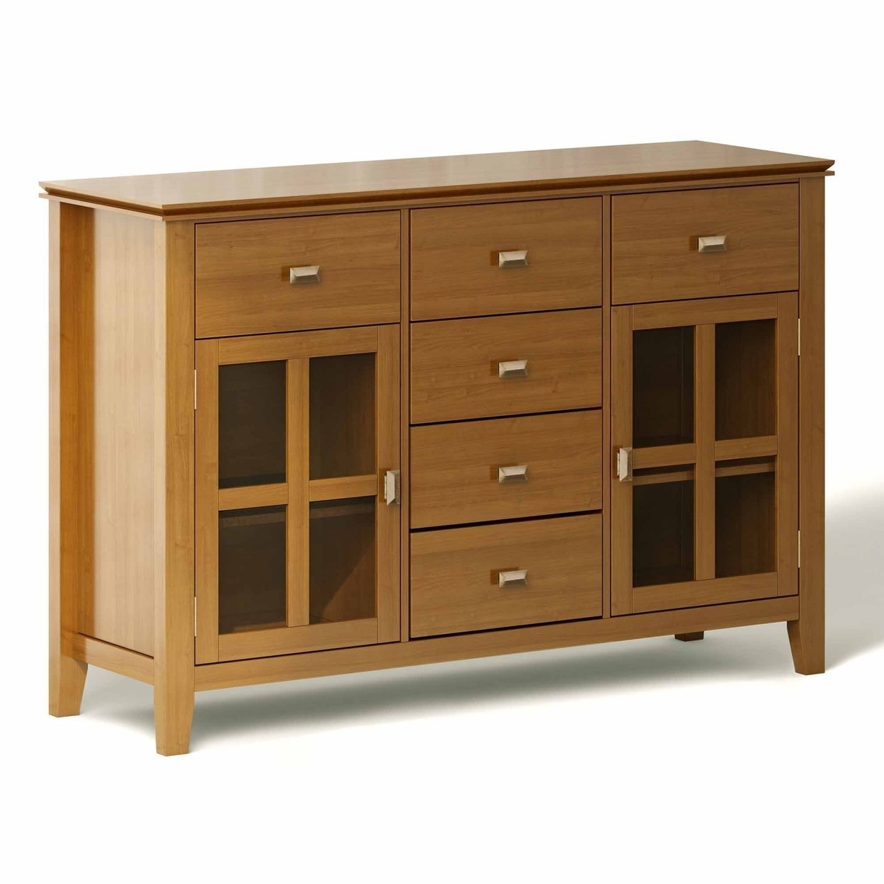 Simplihome Artisan Solid Pine Wood 54&#x22; Sideboard Buffet, 2 Cabinets With Storage