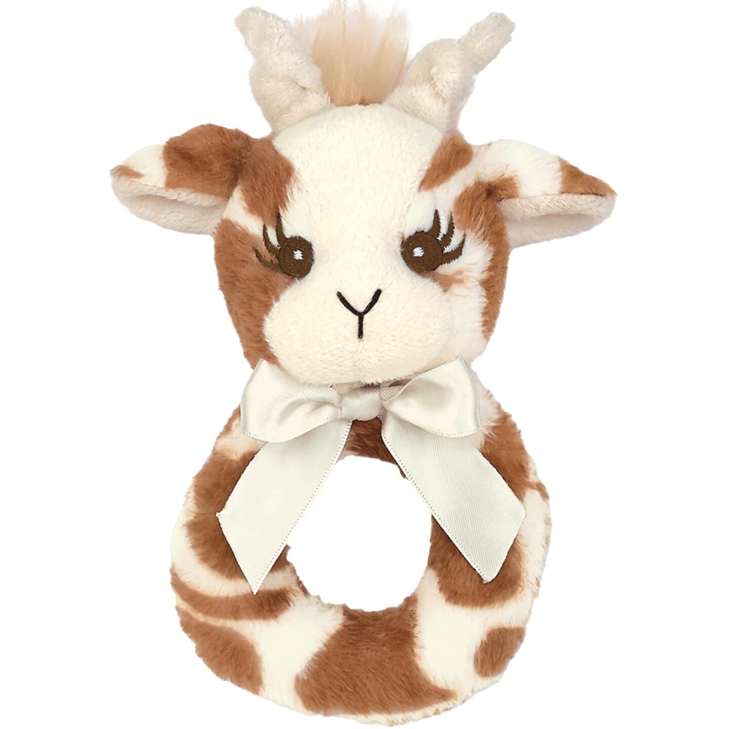 Bearington Baby Lil&#x2019; Patches, 5.5 Inch Giraffe Plush Stuffed Animal Baby Rattle, Newborn Toys, Giraffe Baby Stuff