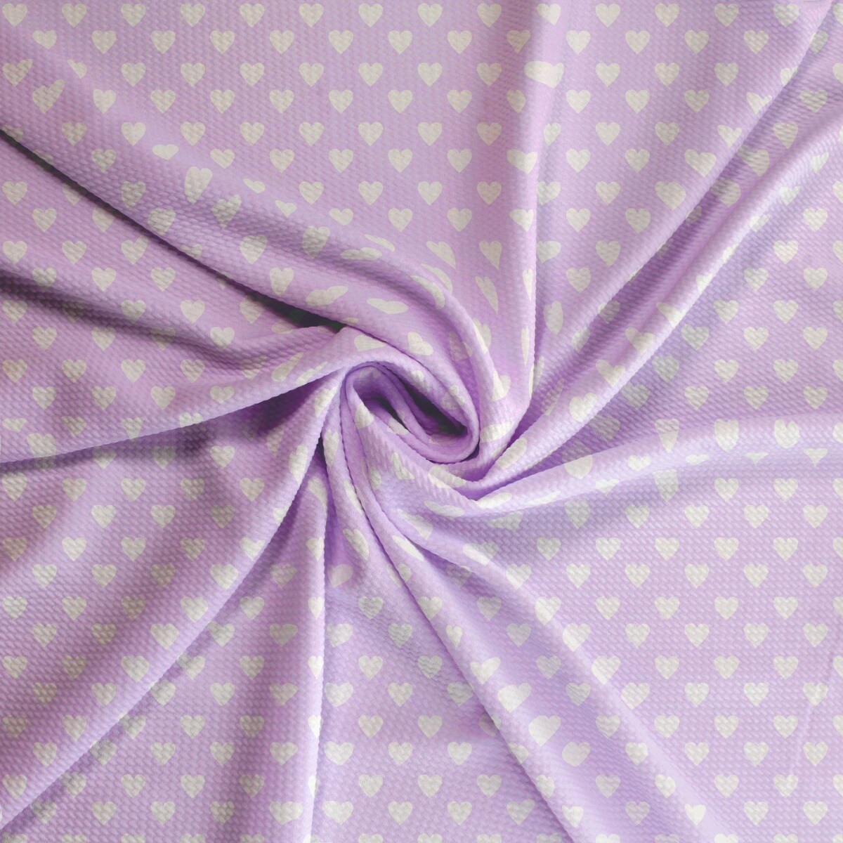 Lavender White Hearts Bullet Fabric 6&#x22; Strip