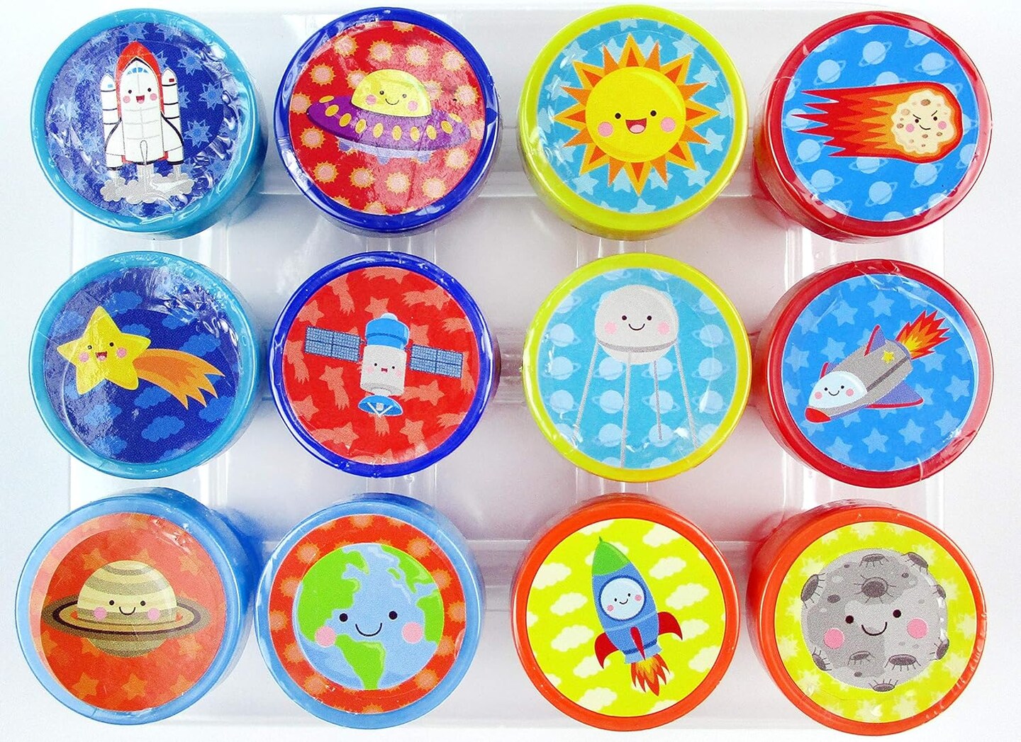 TINYMILLS 12 Pcs Outer Space Stamp Kit for Kids