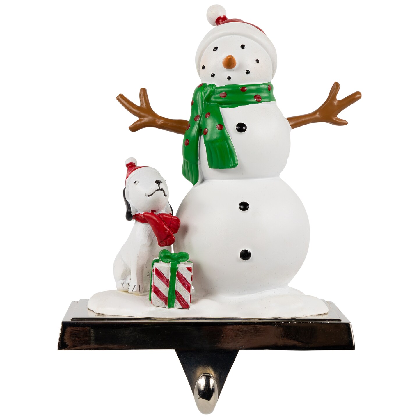 Northlight 6&#x22; Snowman and Puppy Christmas Stocking Holder