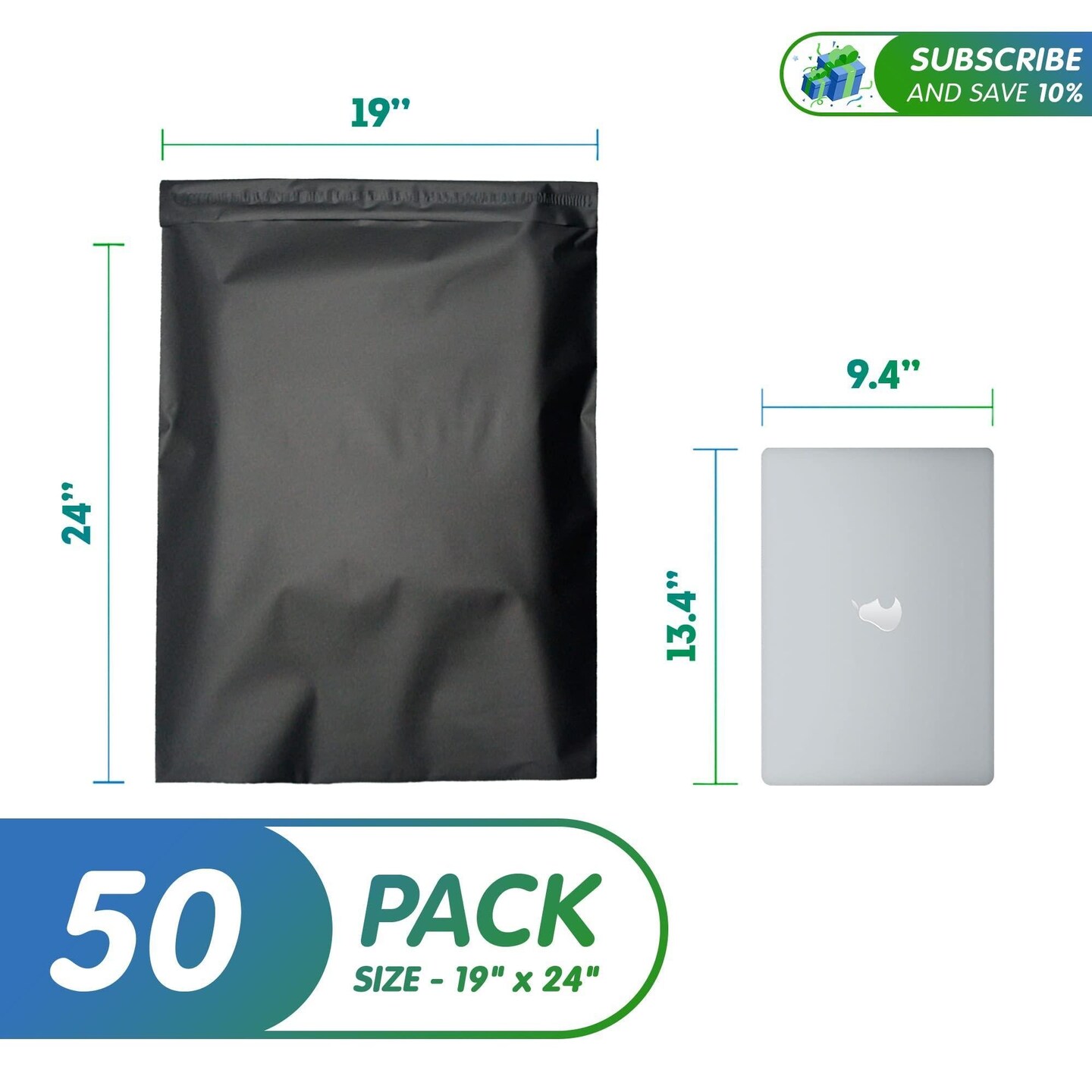 Amiff Large Poly Mailers 19 x 24 Pack of 50 Black Poly Shipping Bags for Clothing Waterproof Mailers Poly Bags for Shipping 2 Mil Thick Plastic Mailing Bags for Shipping Clothes 19 x 24