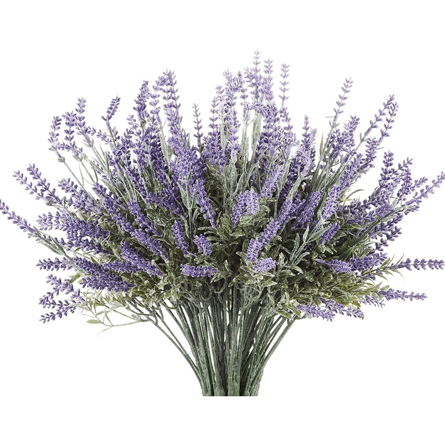 Butterfly Craze Artificial Lavender 4-Piece Bundle &#x2013; Lifelike Faux Silk Plants for Crafting or Home Decor &#x2013; Great for Pairing With Other Fake/Dried Flowers like Purple Roses to Create Wedding Bouquets