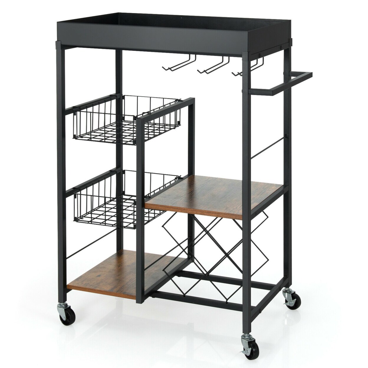 3 Tier Trolley Cart Kitchen Island Serving Bar Cart