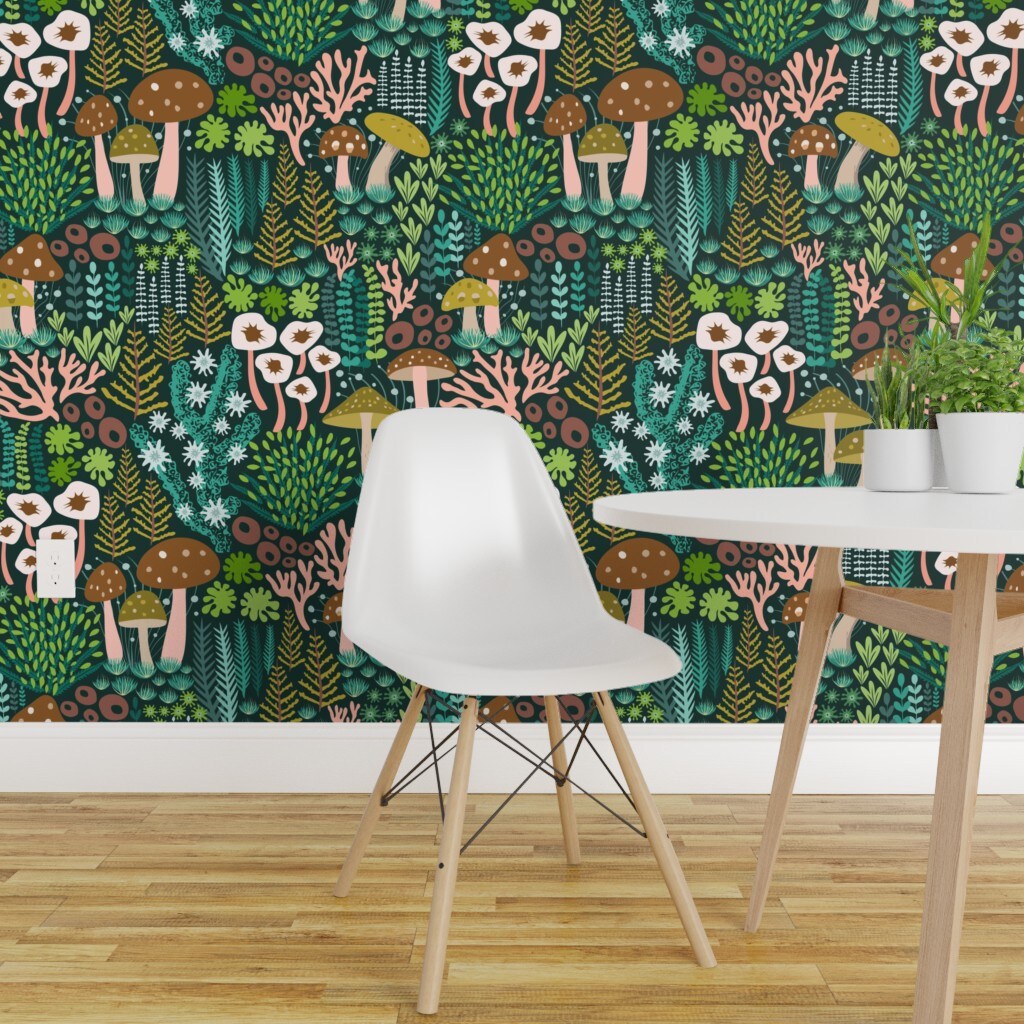 Herbs and Floral Motifs Removable Wallpaper-peel and Stick - Etsy