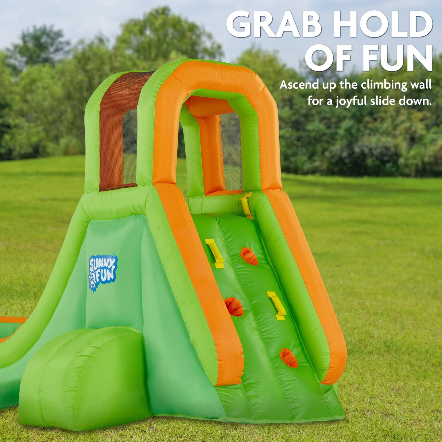 Sunny & Fun Inflatable Water Slide & Water Slides for Kids Backyard with Air Pump & Carrying Case