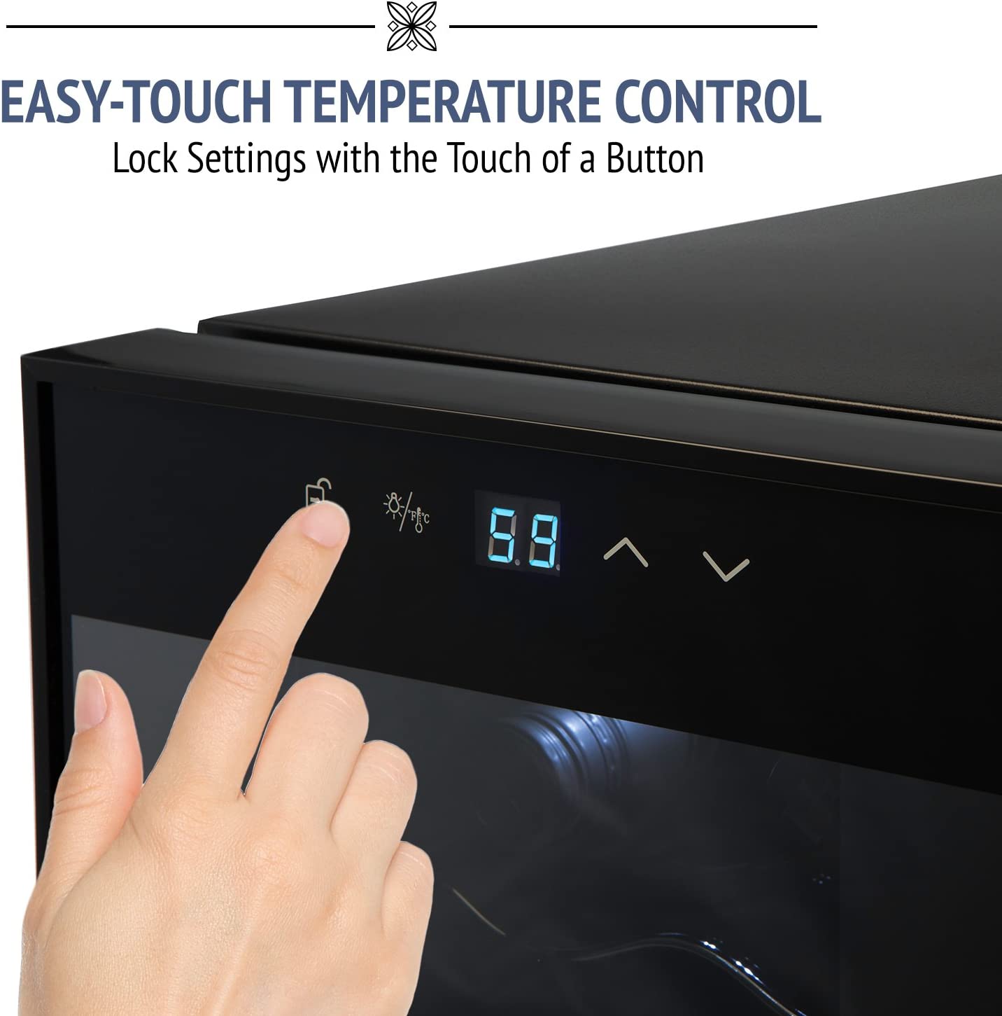 Ivation 8-Bottle Thermoelectric Wine Cooler, Freestanding Wine Fridge