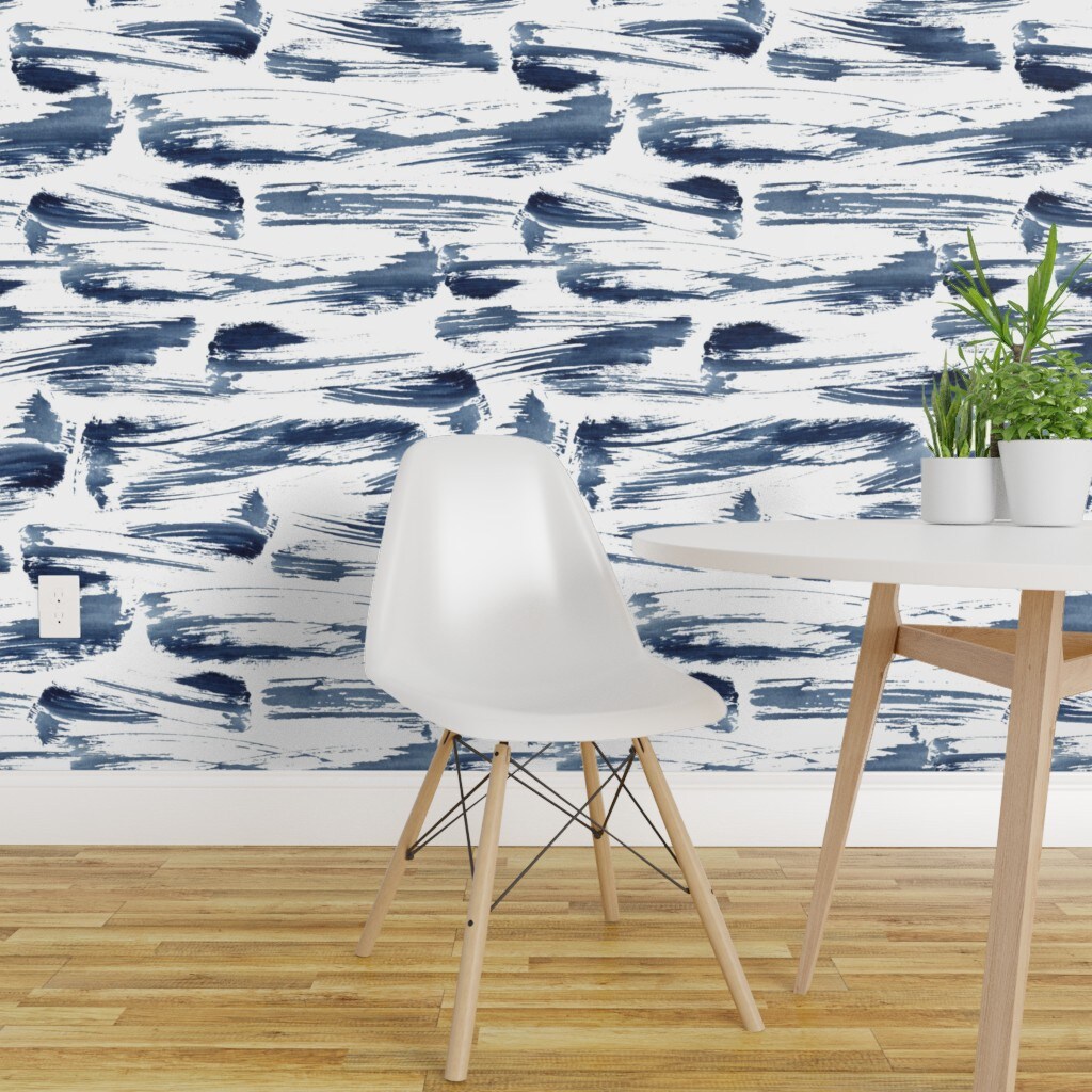 Navy Fish Nautical Peel and Stick Wallpaper  Walls By Me