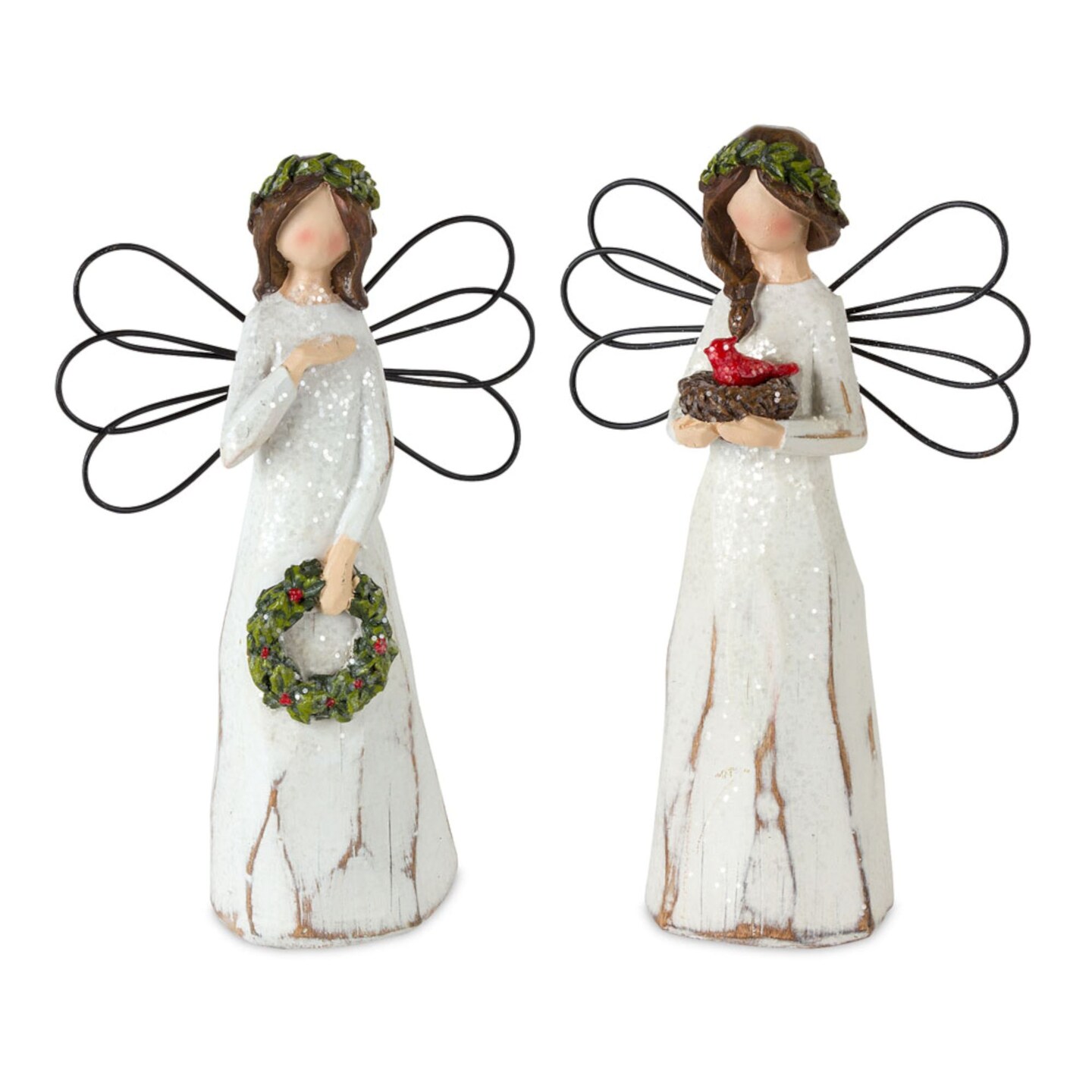 Melrose Glittered Angel Christmas Decorations - 7" - Set of 6