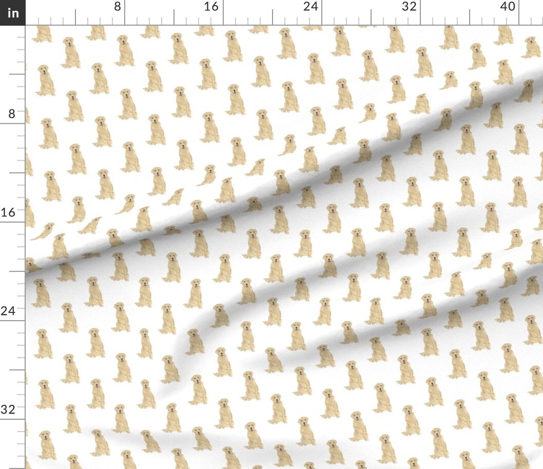 Petal Signature Cotton by the Yard or Fat Quarter Illustrated Labradors Yellow Lab Cute Whimsical Dog Animal Lover Dogs Custom Printed Fabric by Spoonflower