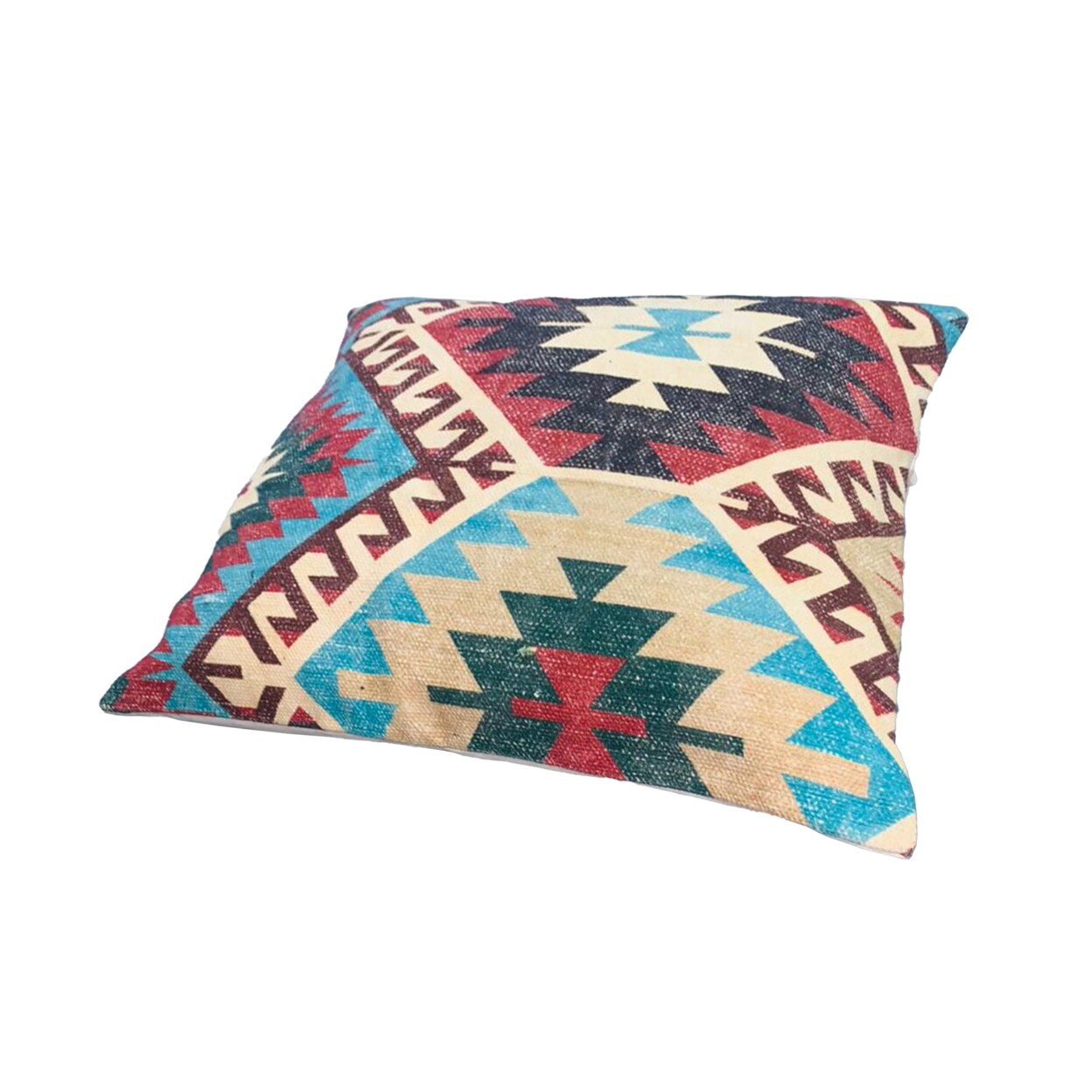 Saltoro Sherpi 24 x 24 Square Cotton Accent Throw Pillows, Tribal Pattern, Set of 2, Multicolor