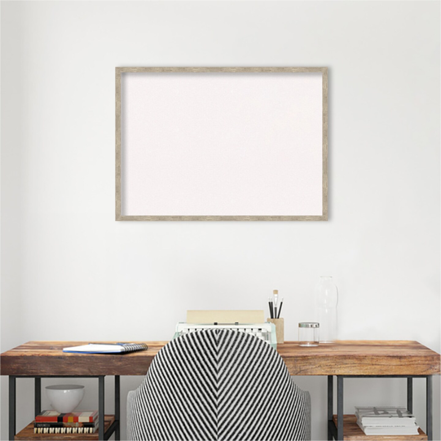 Imprint Wood Framed Corkboard, White Cork