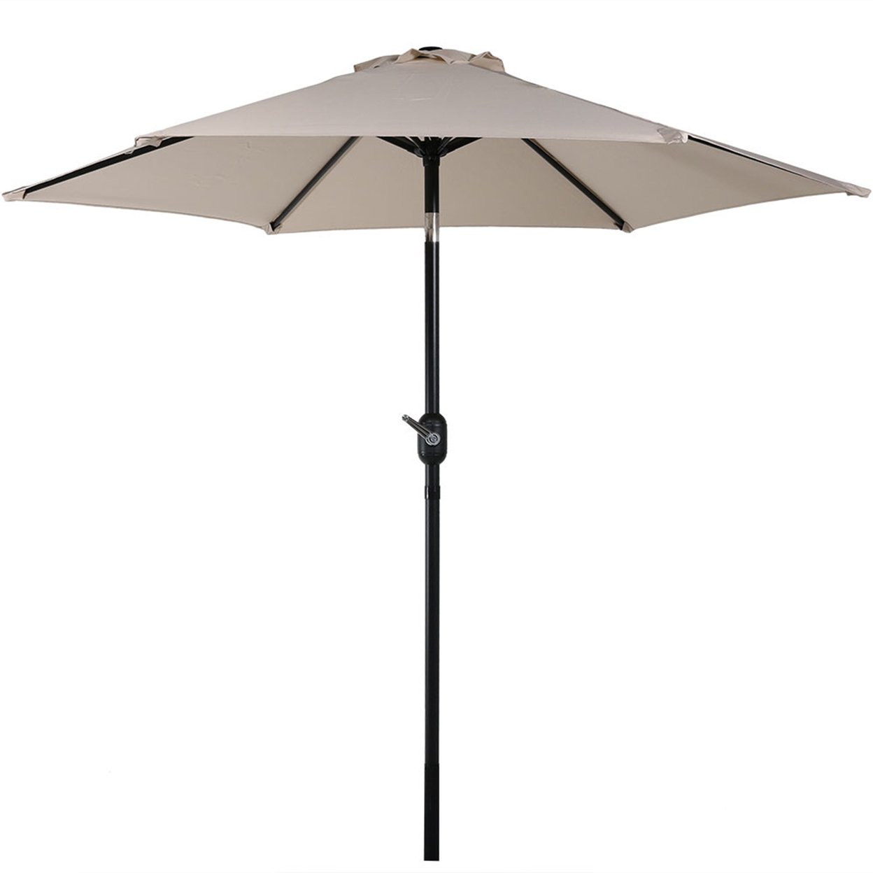 Sunnydaze 7.5 ft Aluminum Patio Umbrella with Tilt and Crank - Beige ...